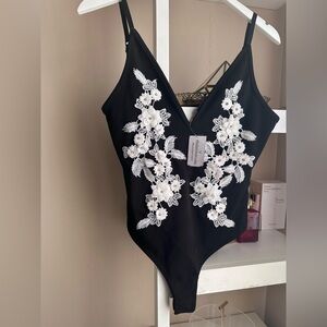 Lace floral bodysuit